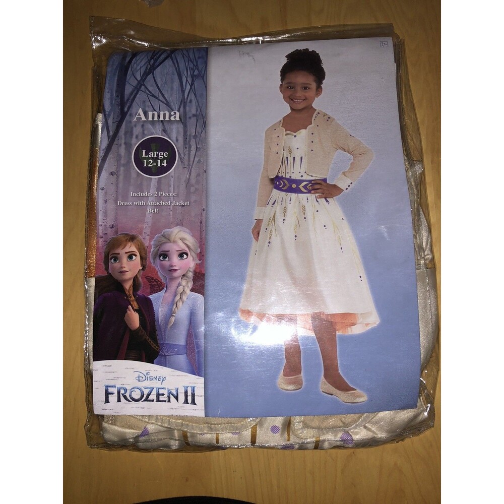 Disney Frozen II Anna Dress Halloween Costume Dress Size Large 12-14 Years NEW - Picture 2 of 9